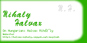 mihaly halvax business card